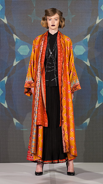 Silk Kimono, Mirror Jacket and Crush Skirt